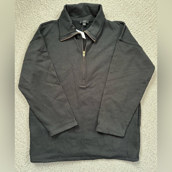 J Crew University Long Terry Half Zip Tunic - Picture 1 of 7
